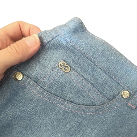 Escada Petite Bootcut Jeans Light Wash Contrast Stitch *Hemmed* - Picture 7 of 9